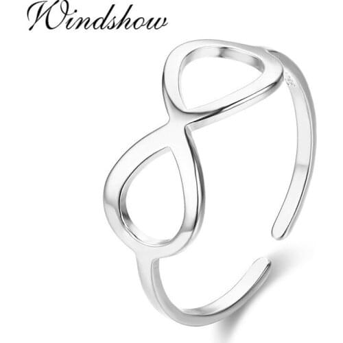 Cute Pure 925 Sterling Silver Infinity Rings For Women Girls Love Jewelry Finger Toe Anillos Bague Argent Aneis bijoux Anillo