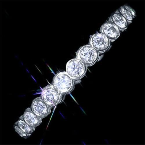 Eternity Promise ring 925 Sterling silver Pave AAAAA cz Engagement Wedding Band Rings for women Bridal Party Fashion Jewelry