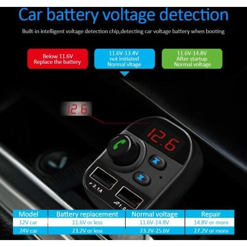 2021 Hot Bluetooth 5.1 In-Car Adapter Car Kit 2 USB Charger Battery Charging Units Wireless FM Transmitter MP3 Radio For Car