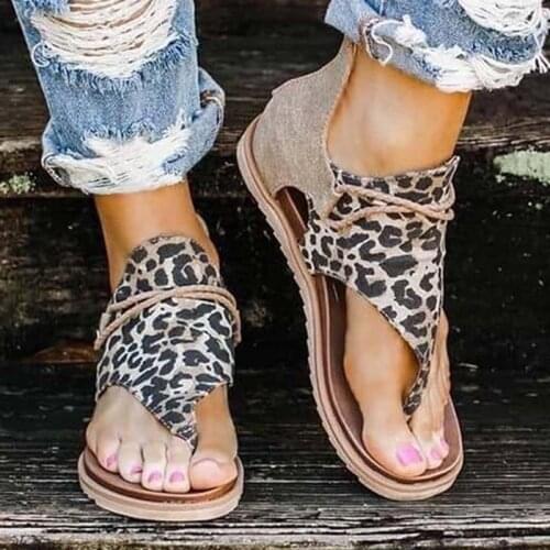 Nice Top seller - Women Sandals Leopard Pattern Large Size Rome Sandals Womens Anti-slip Hot Selling Wedges Summer shoes