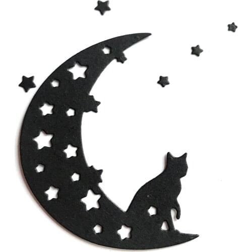 MEET HUANG Halloween Moon Cat Star Metal Cutting Dies Stencils for DIY Scrapbooking Decorative Embossing DIY Paper Cards