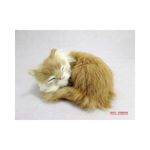 Simulation cute sleeping cat 11x11x6cm model polyethylene&furs cat model home decoration props ,model gift d457