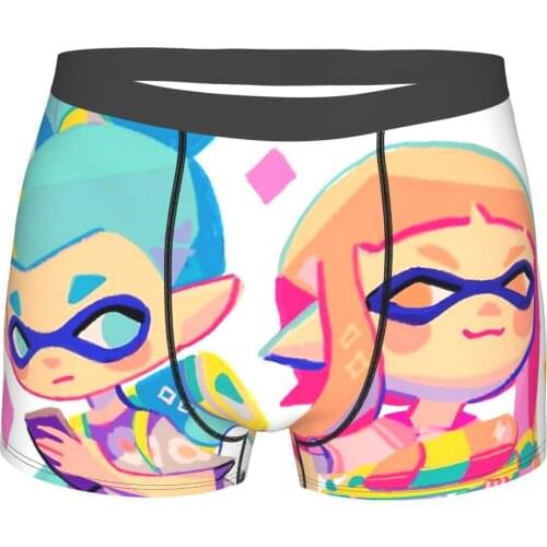 Mens Panties Inklings Men Boxer Underwear Cotton for Male Splatoon Shoot Games Large Size Lot Soft