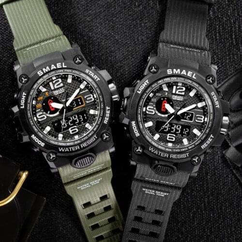 New SMAEL Fashion Mens Digital Sports Watch Men LED Waterproof Quartz Watches Top Brand Luxury Chrono Count Male Wristwatches