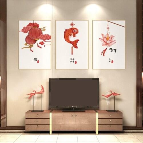 Chinese Style Wall Stickers Home Decor Living Room Art Decorative Painting Bedroom Sofa Backdrop Wall Decoration Decals Mural