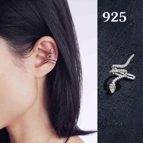 2021 New Trendy High Quality Clip Earrings Jewelry Rhinestone Snake Earrings For Women Girl Gift Brincos Pendientes De Prata 065
