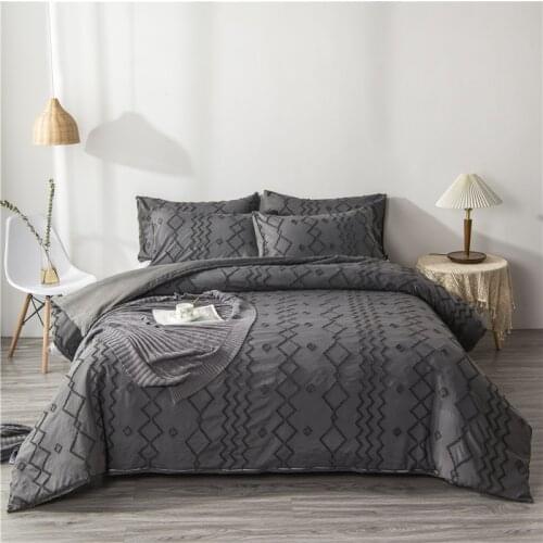 Solid Duvet Cover 240x220 Cut Flowral Modern Simplicity Style Bed Linens Set Quilt Cover 3pcs Luxury Home Hotel Use Bedding Sets