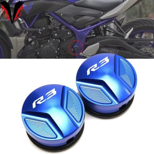 Logo R3 Motorcycle CNC Aluminum Frame Hole Cover Plug Cap Fairing Guard for Yamaha R3 YZF-R3 2013-2021 2015 2016 2018 2019