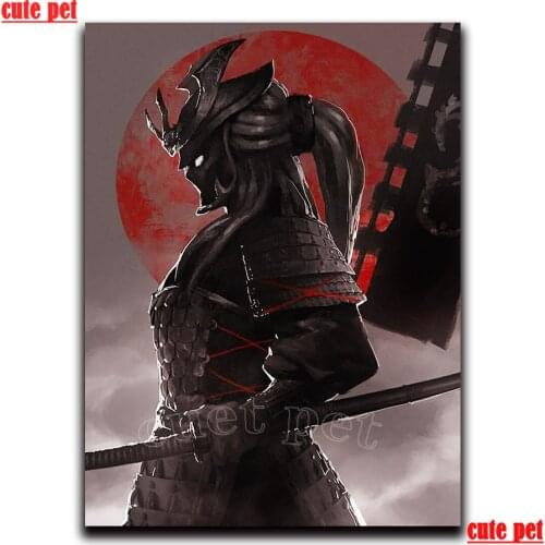 Full square diamond painting Japanese samurai diamond embroidery 5D rhinestone mosaic diamond inlaid pattern decoration salon