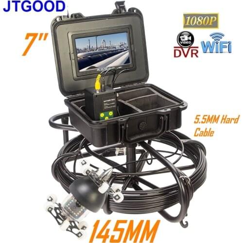 145MM 360 Degree Rotation Camera Pipe Inspection Camera 20M/30M 5.5MM Cable 1080P WiFi DVR 16GB Sewer Drain Industrial Endoscope