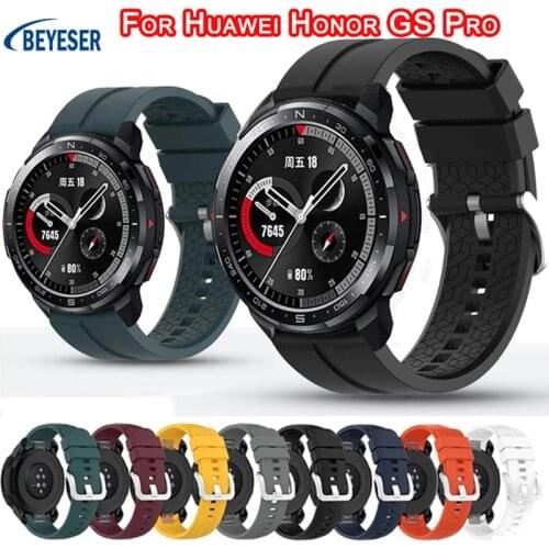 22MM Silicone Strap Adjustable Bracelet Suitable For Huawei Honor GS Pro Smart Watch Wristband Replacement Sports Watchband