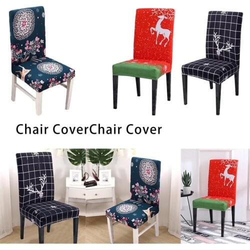 Christmas Print Removable Chair Seat Covers Christmas Decorations Dinner Chair Xmas Cap Folding Hotel Chair Cover