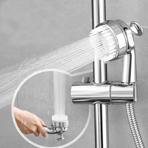Handheld Shower Nozzle Household Removable and Washable Pressurized Shower Nozzle Bathroom Shower with Shampoo Brush Function
