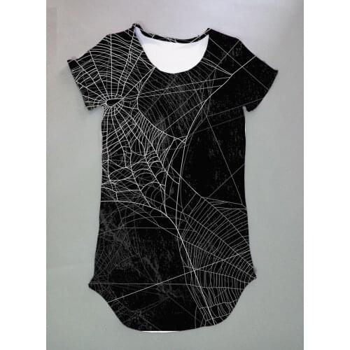 Custom made - Create your own designs Spiderweb 3D sublimation print milk silk short sleeves Dress