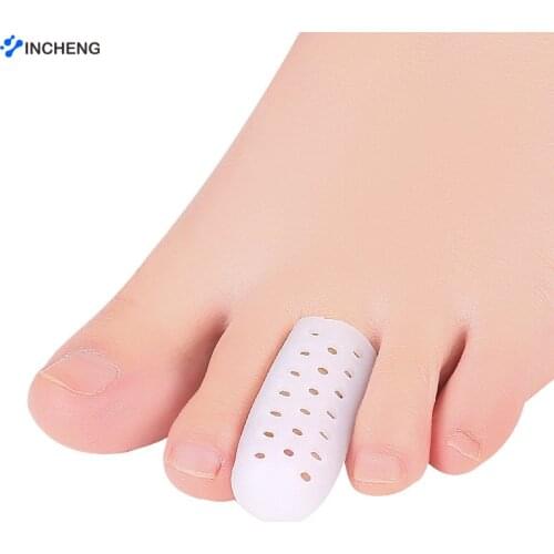 2PCS Silicone Gel Tube Toe Separator Bunion Splint Hallux Valgus Orthosis Correction Overlapping Spreader Foot Protector Inserts
