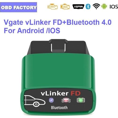 10PCS Vgate Vlinker FD+ELM 327 Bluetooth Latest ELM 327 V 1 5 OBD 2 Scanner Automatic Tool 3.0/4.0 Forscan WiFi Auto Diagnostic