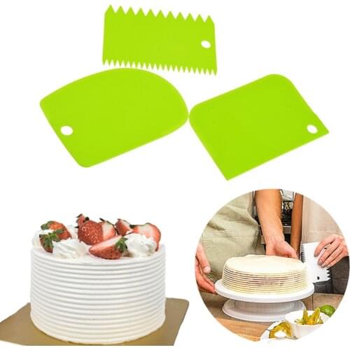 3PCS Cream Cake Scraper For Dough Edge DIY Smooth Spatula Decorating Fondant Pastry Cutters Baking Kitchen Tools Food Grade New