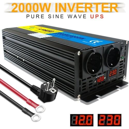 UPS inverter pure sine wave 2000W 4000W DC 12V/24V to AC 220V-240V LCD Inverter+Charger & UPS,Quiet and Fast Charge power supply