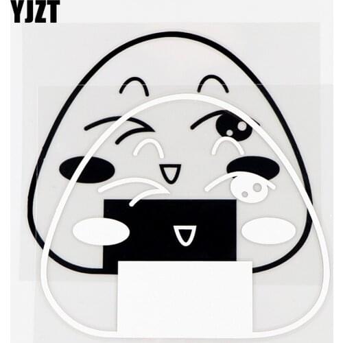 YJZT 12.8×11CM Lovely Rice Ball Interesting Food Pattern Vinyl Car Stickers Decals Black/Silver 20B-0007