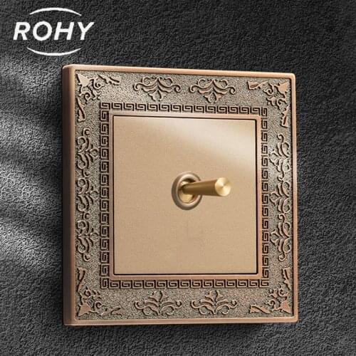 Vintage brass toggle switch EU USB Socket 220V 1/2/3/4Gang.2Way 10A Retro light switch Grain Switch for living room 86 type