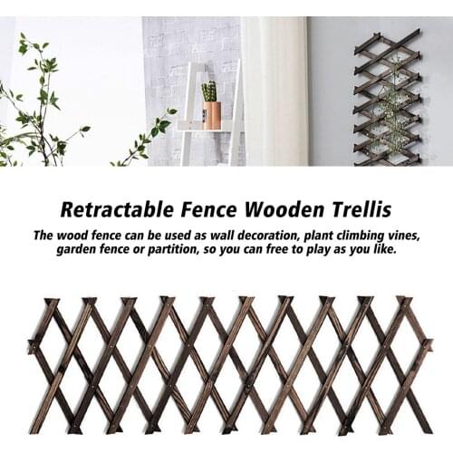 Retractable Natural Wooden Trellis Climbing Plants Support Screening Lattice Fence for Vine Ivy Cucumber Garden Lawn Decor