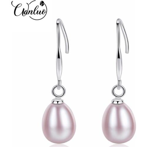WANLUO S925 Silver Drop Earrings Accessories For Women Minimalism Design Drop Tear Statement Natural Pearl Symmetrical Eearrings