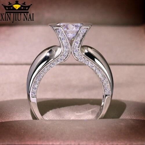 Hot new arrival in Europe and America creative retro fashion AAA large zircon ladies wedding ball ring retro jewelry crystal