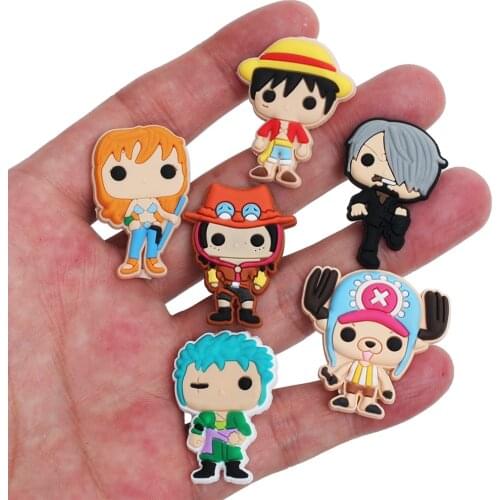 1pcs Cartoon Pirate King Roronoa Zoro Shoes Decoration Accessories Original Jibz for Croc Charms for Shoes Bracelets Kids Gifts