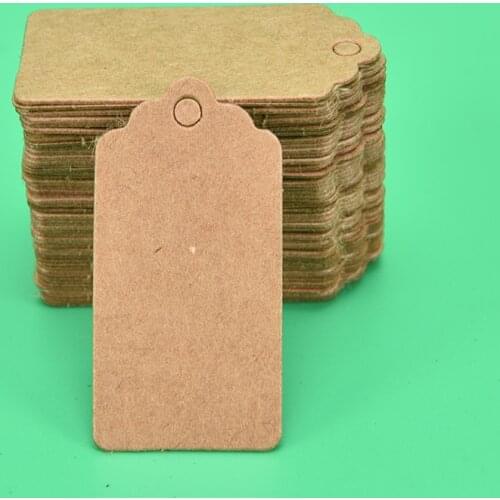 100Pcs 4x2cm Kraft Price Tags For Clothing Hang DIY Gift Christmas Wedding Party Decor Supplies Rectangle Paper Label