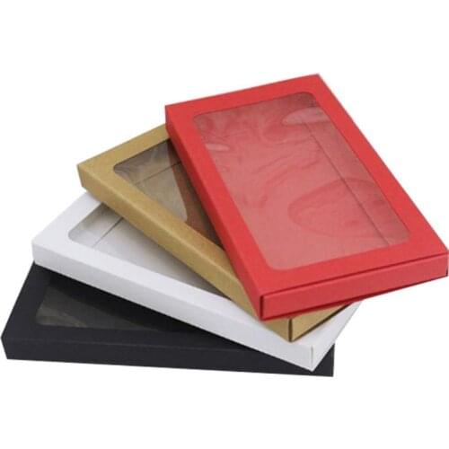 200pcs Kraft Paper Drawer Cardboard Box For Phone Case Jewelry Packaging Box Red/White/Black/Kraft Paper Slid Style Box SN3542