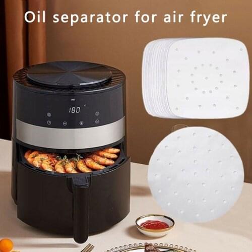 200PCS Air Fryer Pad Square Design Dense Drilling Lightweight And Portable Waterproof Oil Proof Anti Sticking Pad