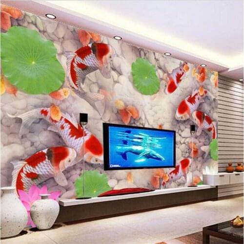 Beibehang Customize any size 3D wallpaper mural living room bedroom sofa carp TV background wall home decoration papel de parede