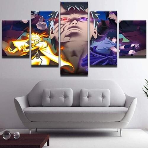 5 Piece Wall Art Canvas Anime Manga Ninja Picture Figure Posters And Prints Living Room & Bedroom Wall Decoration Paintings