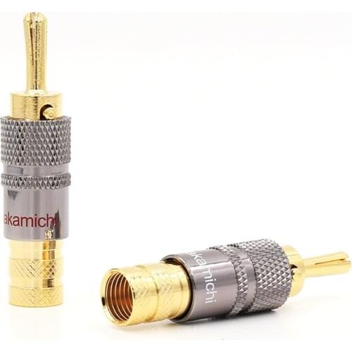 8 PCS Speaker AMP Lock In Banana Plug 24K Gold plated Audio Adapter Converter