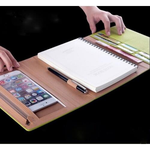 A5 Business Travel Hard Copybook Notebook Multicolor PU Spiral Planner Notepad, Multifunction Diary, Office Supplies