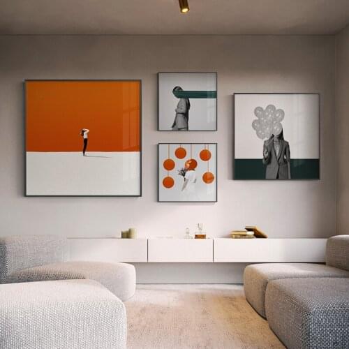 Canvas Painting Abstract Wall Art Women Balloon Poster Print Pictures Decorative for Living Room Bedroom Fashion Home Decoration