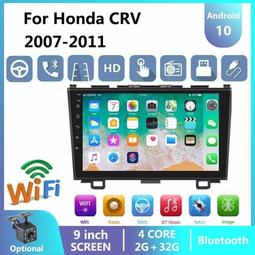 2 din Car Radio Multimedia Player Android 10 AutoRadio GPS for Honda CRV CR-V 2007 2008 2009 2010 2011 2DIN Stereo Wifi 2DIN