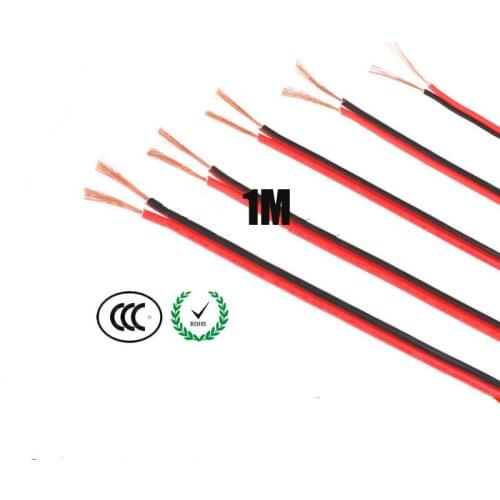 Free shipping 50M RVB 2x0.3 SQMM copper core wire doubling color wire ( Black&Red ) 2*0.3 PVC wire