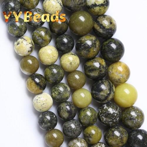 Natural Yellow Turquoises Stone Beads Round Loose Spacer Charm Beads For Jewelry Making DIY Bracelets Necklaces 4 6 8 10 12mm