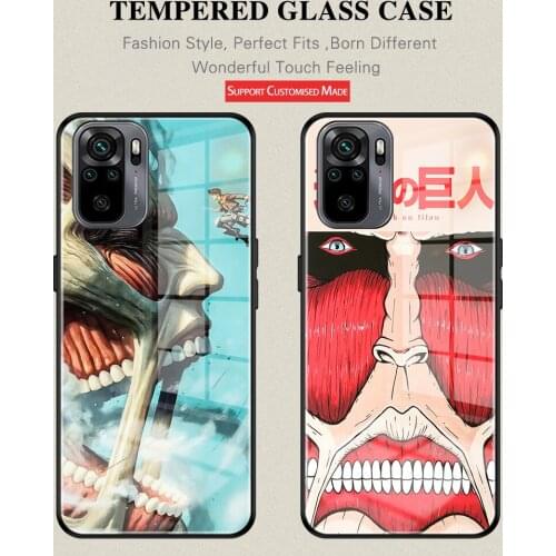 Hot Anime Attack On Titan Animer For Xiao mi 9 10 8 10Pro11 Redmi Note9 9Pro 10 10Pro POCO X3 Tempered glass shell