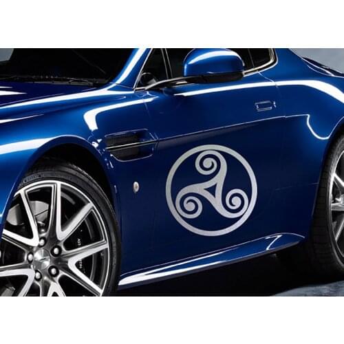 Black/Sliver Triskelion Pagan Wiccan New Age Sticker Rearview Mirror Car Accessor Decals Waterproof S902