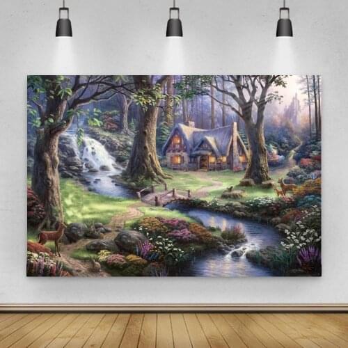 Jungle Newborn Photography Backdrop Winnie Bear Woodland Forest Background Party Decoration Supplies Dessert Table Banner