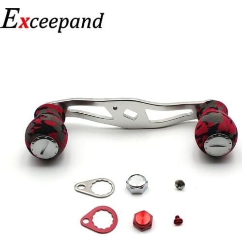 Exceepand Red CAMO Knobs Fishing Reel Handle for Abu Garcia Daiwa Baitcasting Reel DIY or Repair Baitcaster Fishing Tools