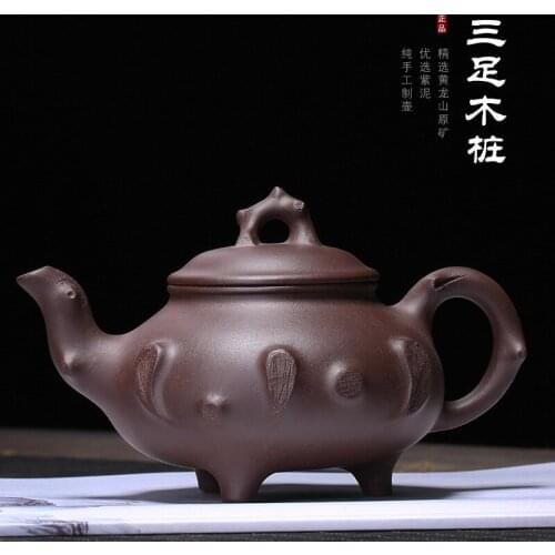 Purple sand tea set manufacturers selling ore three foot wooden pot all hand famous purple clay teapot a undertakes