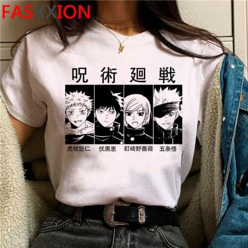 Japanese Anime Jujutsu Kaisen T Shirt Men Funny Gojo Satoru Summer Tshirt Yuji Itadori Graphic Tees Cartoon Unisex T-shirt Male