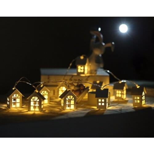 2M 10 LED Christmas Tree House Shape Fairy Light LED String Wedding Party Garland Xmas Halloween New Year Decorations For Home
