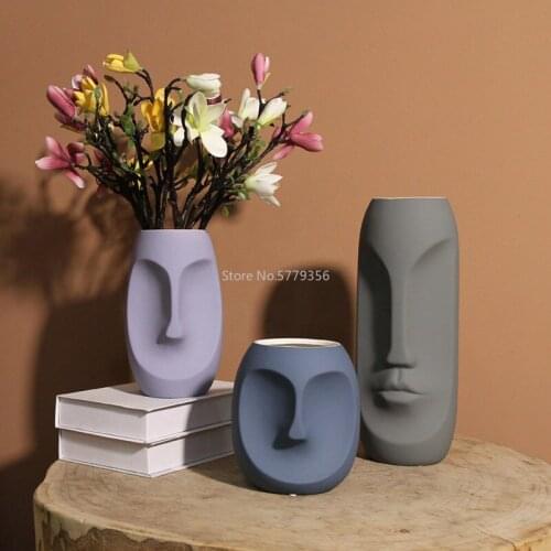Creative Abstract Desktop Vase Ceramic Morandi Vase Decoration Home Room Decoration European Modern Simple Vase Crafts Gift