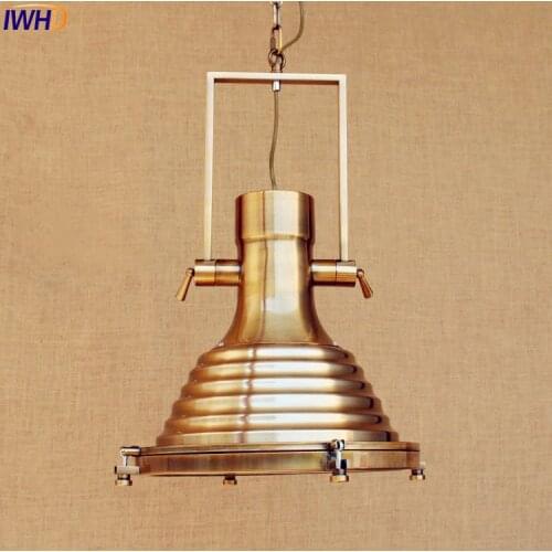 IWHD American Retro Vintage Lamp Lampen Home Lighting Style Loft Industrial Lamp Hanging Light Lamparas Colgantes