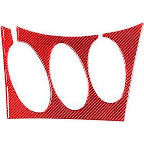 For Nissan 350Z Z33 03-09 Red Carbon Fiber Sticker Radio Air Conditioning Console Panel Cover Trim Accessories