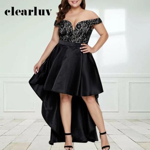 Lace Evening Dresses Boat Neck Short Sleeves Navy Blue Simple Zipper Back Formal Dress Party Women 2020 T017 Robe De Soiree